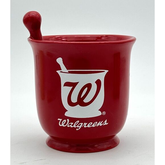 Walgreens Red Mortar and Pestle Advertising Coffee Mug - Picture 1 of 8